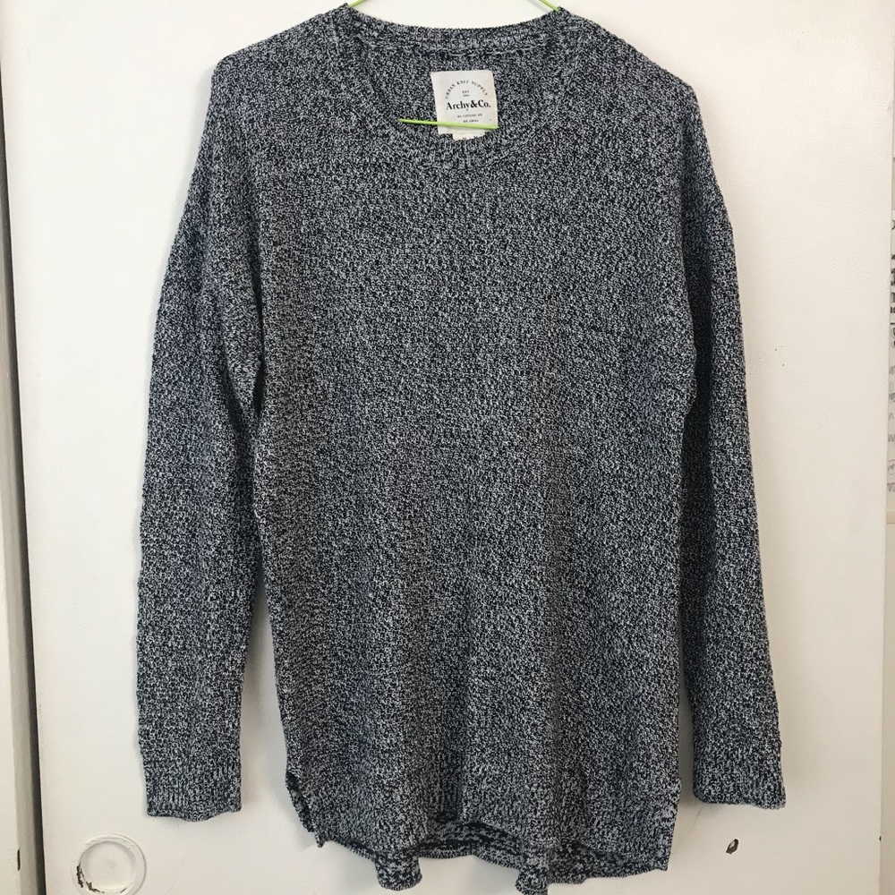 Black and white knit sweater